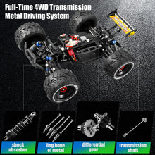 将图片加载到图库查看器，4drc 1:16 Large Scale RC Car 4WD 50KM/H High Speed Remote Control Car with Lights for Kids Adults,Off-Road Monster Crawler Truck Toy for Boys with 2 Batteries
