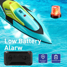 将图片加载到图库查看器，4DRC RC Boat, 2.4G High Speed Remote Control Boat Waterproof Racing Boats with USB Charging &amp; Low Battery Alarm for Kids and Adults Christmas Gifts
