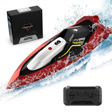 将图片加载到图库查看器，4DRC RC Boat, 2.4G High Speed Remote Control Boat Waterproof Racing Boats with USB Charging &amp; Low Battery Alarm for Kids and Adults Christmas Gifts, Red
