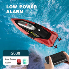 将图片加载到图库查看器，4DRC RC Boat, 2.4G High Speed Remote Control Boat Waterproof Racing Boats with USB Charging &amp; Low Battery Alarm for Kids and Adults Christmas Gifts, Red
