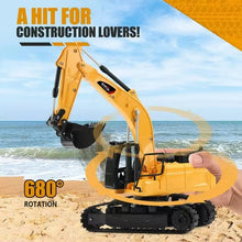 将图片加载到图库查看器，4DRC Remote Control Excavator 6 Channel Rechargeable RC Truck Construction Tractor Car Toys Lights Sounds,Toy Gift for Boys Girls Kids
