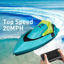 将图片加载到图库查看器，4DRC RC Boat, 2.4G High Speed Remote Control Boat Waterproof Racing Boats with USB Charging &amp; Low Battery Alarm for Kids and Adults Christmas Gifts
