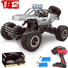 将图片加载到图库查看器，4DRC 1:12 Rc Car,off Road Truck Remote Control Car Metal Shell 2.4G 4WD,with 2 Batteries ,Cars for Boys&amp; Gift for Kids,Silver
