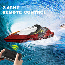 将图片加载到图库查看器，4DRC RC Boat, 2.4G High Speed Remote Control Boat Waterproof Racing Boats with USB Charging &amp; Low Battery Alarm for Kids and Adults Christmas Gifts, Red
