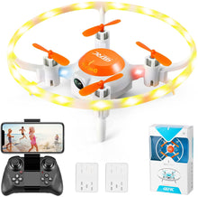 将图片加载到图库查看器，4DRC V5 Drone with 720P HD Camera for Adults and Kids, FPV Live Video 3 Batteries Orange
