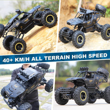 将图片加载到图库查看器，4DRC 1:12 Cars off Road Monster Truck Remote Control Car Metal Shell 2.4G 4WD Dual Motors,All Terrain Hobby Truck with 2 Batteries Black
