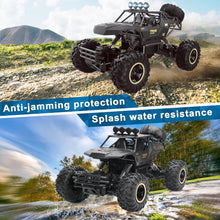 将图片加载到图库查看器，4DRC 1:12 Cars off Road Monster Truck Remote Control Car Metal Shell 2.4G 4WD Dual Motors,All Terrain Hobby Truck with 2 Batteries Black
