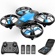 将图片加载到图库查看器，4DRC V8 Mini Drone, Suitable for Children and Beginners, 3 Batteries and Storage Bag， Height Hold, Headless Mode, 3D Flip and Auto Hover, Blue
