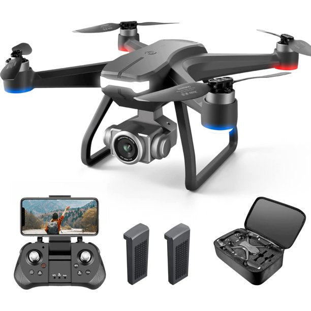 4DRC 4DF11 GPS Drone with 4K Camera for Adults,5GHz FPV RC Quadcopter,2 Batterys and Carrying Case Black