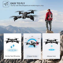 将图片加载到图库查看器，4DV12 Drone with 720P FPV Camera for Kids Adults RC Quadcopter Helicopter Toys 2 Batteries Black
