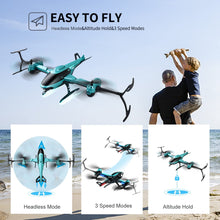 将图片加载到图库查看器，4DRC RC Helicopte Drone with 1080P HD Camera for Kids Adults, FPV Drone Beginners Foldable Live Video Quadcopter 2 Batteries Blue
