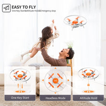 将图片加载到图库查看器，4DRC V5 Drone with 720P HD Camera for Adults and Kids, FPV Live Video 3 Batteries Orange
