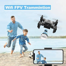 将图片加载到图库查看器，4DRC Mini Drone With 720p Camera for Kids and Adults, FPV Drone Beginners RC Foldable Live Video Quadcopter,3D Flips and Headless Mode,One Key Return,Altitude Hold,3 Modular Battery Black
