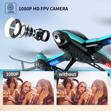 将图片加载到图库查看器，4DRC RC Helicopte Drone with 1080P HD Camera for Kids Adults, FPV Drone Beginners Foldable Live Video Quadcopter 2 Batteries Blue
