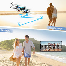 将图片加载到图库查看器，4DRC RC Helicopte Drone with 1080P HD Camera for Kids Adults, FPV Drone Beginners Foldable Live Video Quadcopter 2 Batteries Blue
