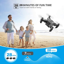 将图片加载到图库查看器，4DRC V2 Foldable Mini Drone for Kids Beginners With Altitude Hold Headless Mode 3D Flips One-click takeoff 3 Batteries Black
