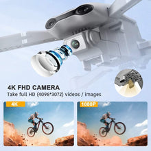 将图片加载到图库查看器，4DRC F3 GPS Drone with 4K Camera for Adults ,Foldable Medium Drone with 5GHz FPV Live Video, 2 Batteries ，White
