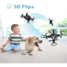 将图片加载到图库查看器，4DRC Mini Drone With 720p Camera for Kids and Adults, FPV Drone Beginners RC Foldable Live Video Quadcopter,3D Flips and Headless Mode,One Key Return,Altitude Hold,3 Modular Battery Black
