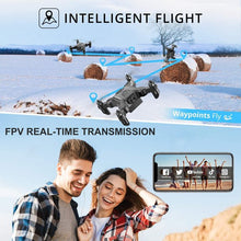 将图片加载到图库查看器，4DRC Mini Drone With 720p Camera for Kids and Adults, FPV Drone Beginners RC Foldable Live Video Quadcopter,3D Flips and Headless Mode,One Key Return,Altitude Hold,3 Modular Battery Black
