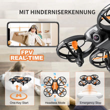 将图片加载到图库查看器，4DRC V8c Drone with 720P HD Camera for Adults and Children FPV Real-time Video, 2 Modular Batteries and Storage Bag, Orange
