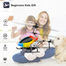 将图片加载到图库查看器，4DRC Remote Control Helicopter 2.4GHz 4DM5 RC Helicopters with Gyro for Beginner Toys Aircraft,3.5 Channel,LED Light,High&amp;Low Speed,2 Battery，Yellow Blue
